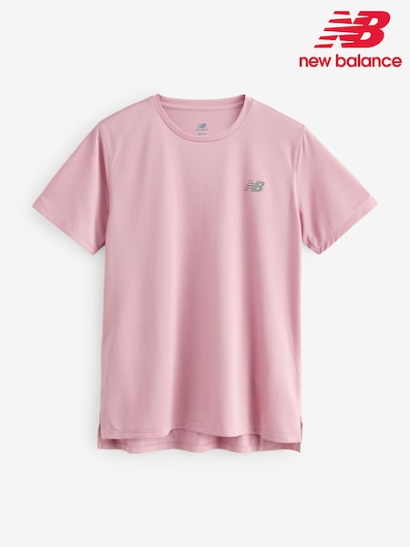 New Balance Pink Womens Essential Run T-Shirt (AR6742) | £32