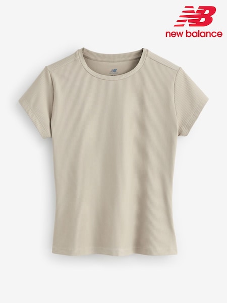 New Balance Brown Womens Rubbed Fitted T-Shirt (AR6745) | £45