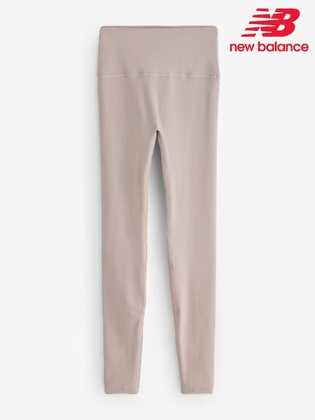 New Balance Brown Womens Ribbed High Rise 27inch Leggings (AR6746) | £60