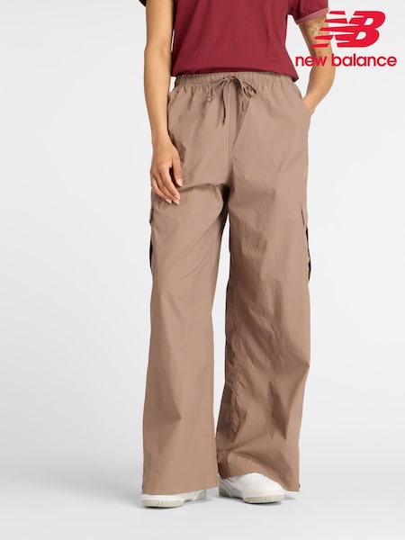 New Balance Brown Womens Linear Heritage Woven Cargo Joggers (AR6769) | £65