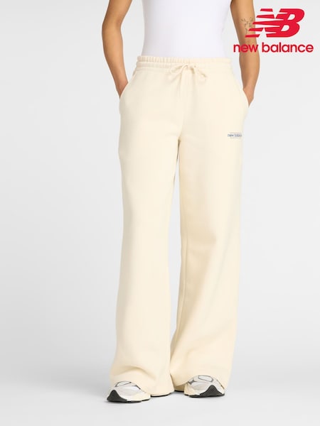 New Balance Cream Womens Reimagined Fleece Barrel Leg Joggers (AR6771) | £55