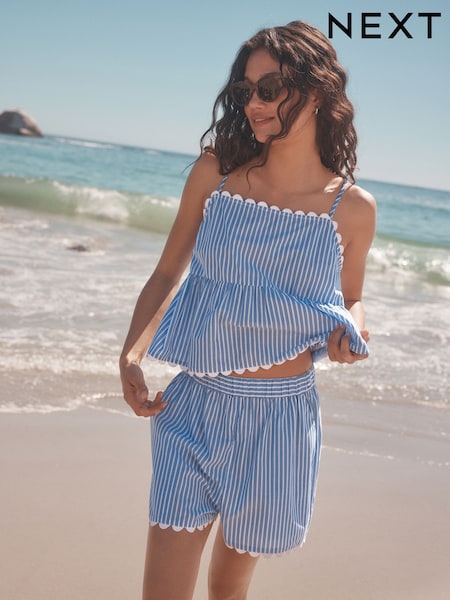 Blue/White Stripe Shorts With An Elasticated Waist (AR6859) | £25
