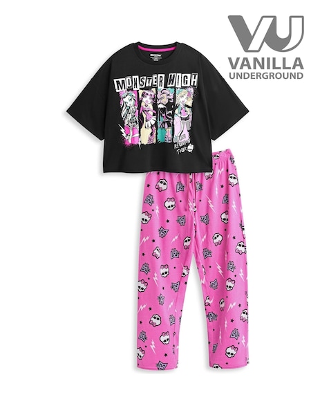 Vanilla Underground Black Womens Monster High 100% Cotton Pyjamas (AR7177) | £28