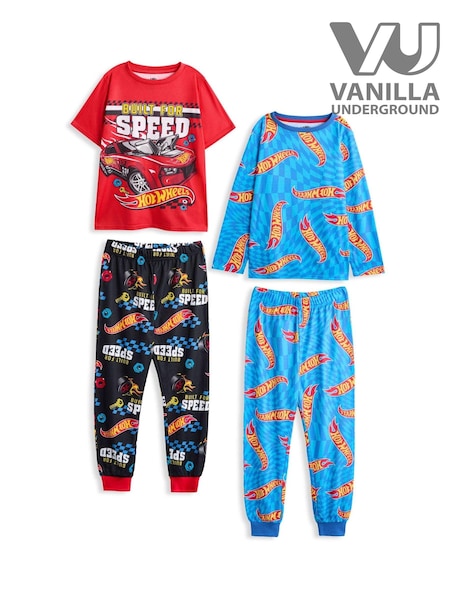 Vanilla Underground Blue Boys Hot Wheels Pyjamas 2 Pack (AR7180) | £28