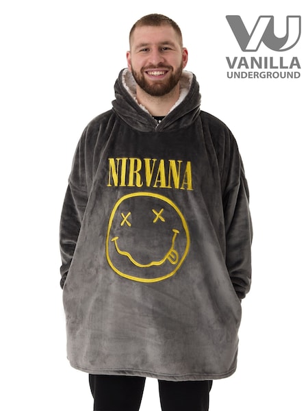 Vanilla Underground Black Mens Nirvana Blanket Hoodie (AR7183) | £44