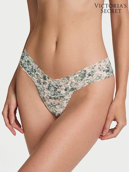 Victoria's Secret White Floral Thong Knickers (AR7187) | £9