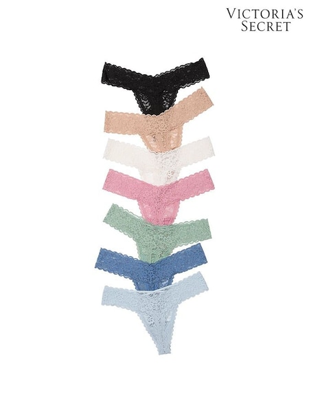Victoria's Secret PinkNudeWhiteBlueGreen Thong 7 Pack Knickers (AR7194) | £35