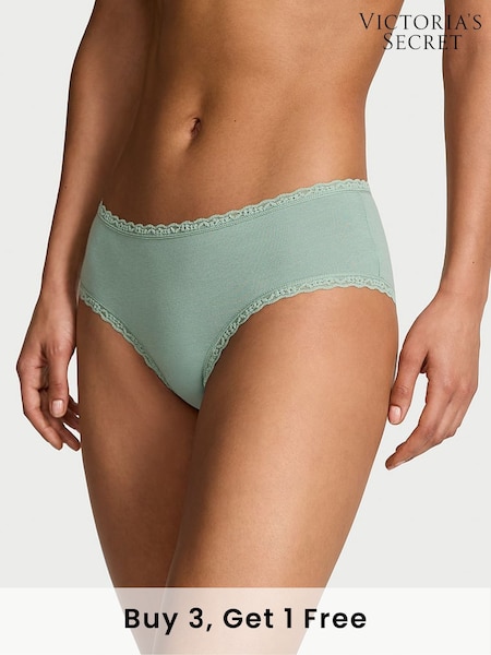 Victoria's Secret Seasalt Green Cheeky Cotton Lace Waist Knickers (AR7224) | £9