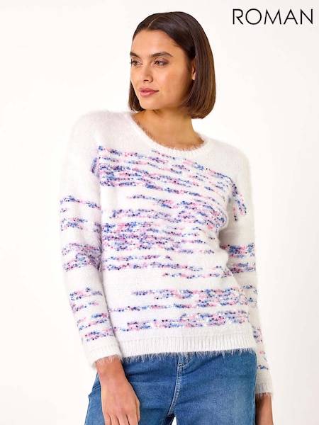 Roman White Space Dye Fluffy Knit Jumper (AR7245) | £42