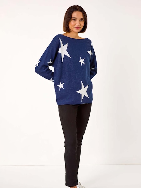 Roman Blue Star Jacquard Jumper (AR7256) | £42