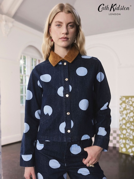 Cath Kidston Blue Spot Collared Twill Jacket (AR7304) | £70