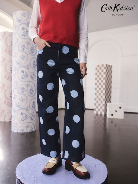 Navy Spot Wide Leg Jeans (AR7334) | £56