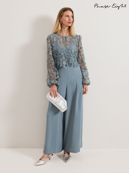 Phase Eight Blue Vanessa Lace Bodice Jumpsuit (AR7368) | £199