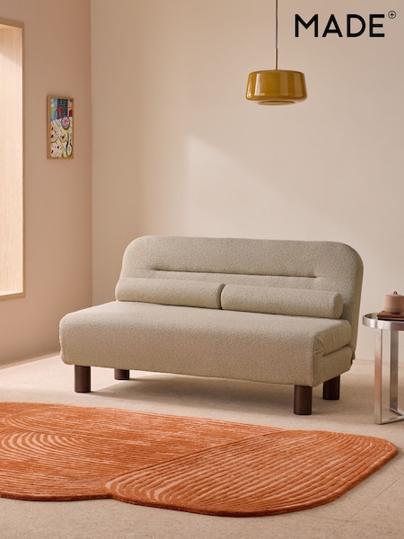 MADE.COM Natural Linen Soft Touch Boucle Large Maxton 2 Seater Sofa Bed (AR7675) | £525
