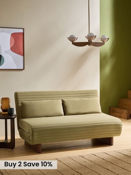 MADE.COM Fern Green Velvet Large Bingham 2 Seater Sofa Bed (AR7678) | £625