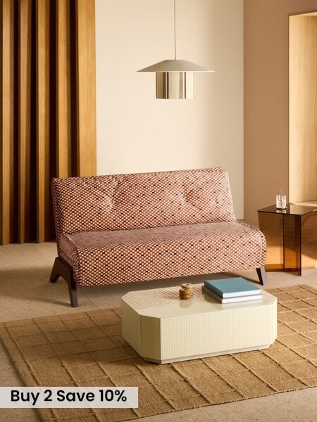 MADE.COM Rust Red Checked Velvet Large Kimpton 2 Seater Sofa Bed (AR7681) | £599