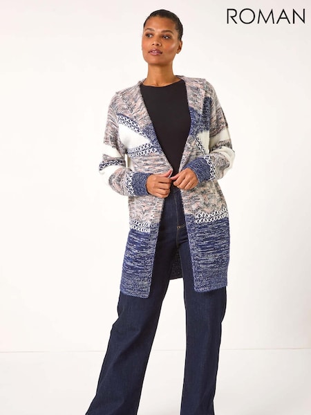 Roman Black Hooded Colour Block Stitch Cardigan (AR7727) | £50