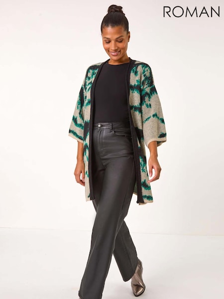 Roman Grey Abstract Print Knit Cardigans (AR7748) | £45