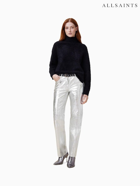 AllSaints Silver Saige Foil Trousers (AR7770) | £339