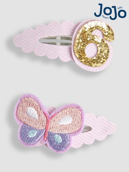 JoJo Maman Bébé Purple 2-Pack 6th Birthday Clips (AR7786) | £7.50