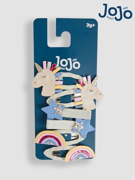 JoJo Maman Bébé Blue Unicorn Clips 6 Pack (AR7787) | £12.50