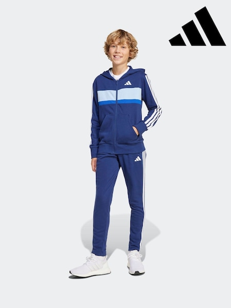 adidas Blue Essentials Tiberio 3-Stripes French Terry Tracksuit Kids (AR7808) | £50