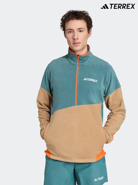 adidas Green Terrex Multi Climawarm Anorak Fleece (AR7875) | £65
