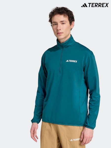 adidas Green Terrex Multi CLIMAWARM Half-Zip Tech Fleece Jacket (AR7886) | £40
