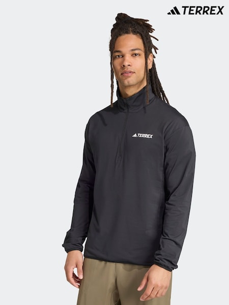 adidas Black Terrex Multi CLIMAWARM Half-Zip Tech Fleece Jacket (AR7891) | £40