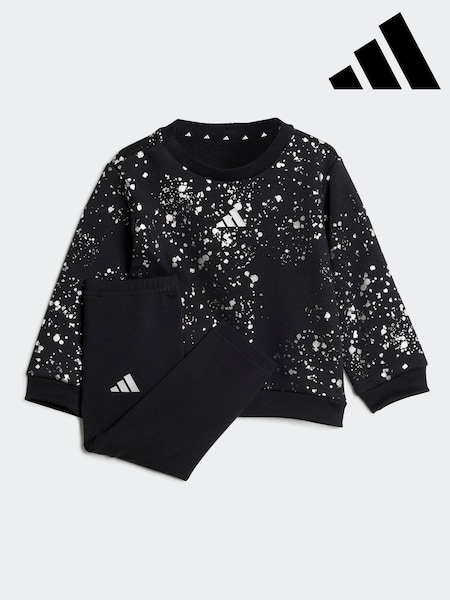 adidas Black Glam Infant Kids Sweatshirt and Leggings Set (AR7906) | £30