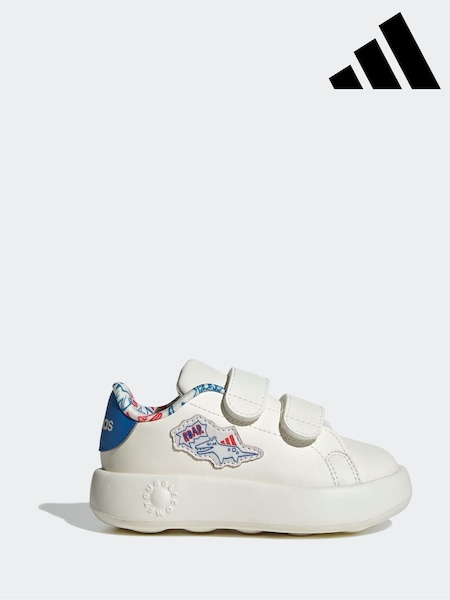 adidas White Advantage Dino Hook and Loop Infant Trainers (AR7950) | £25