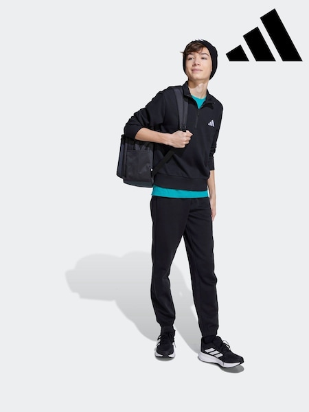 adidas Black Essentials Half-Zip Kids Sweat Tops (AR7977) | £25
