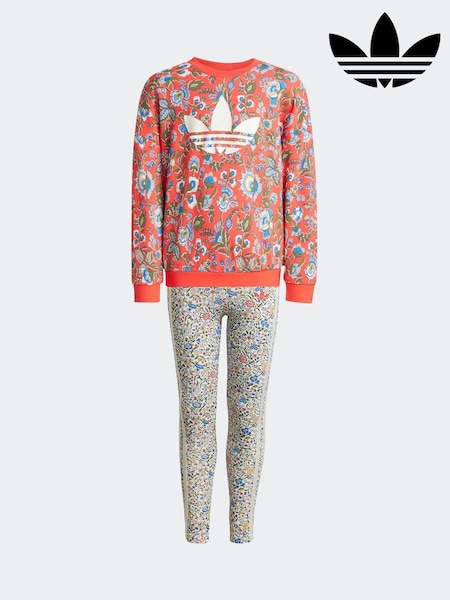 adidas Originals Red x Liberty London Little Kids Sweatshirt and Leggings Set (AR8010) | £45