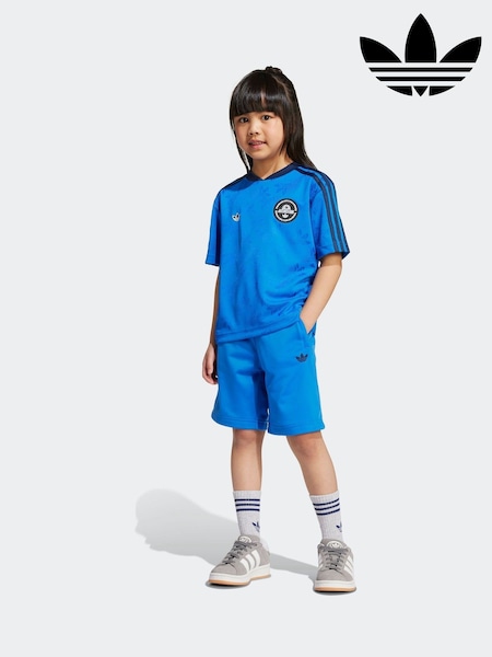 adidas Originals Blue Little Kids T-Shirt and Shorts Set (AR8034) | £35