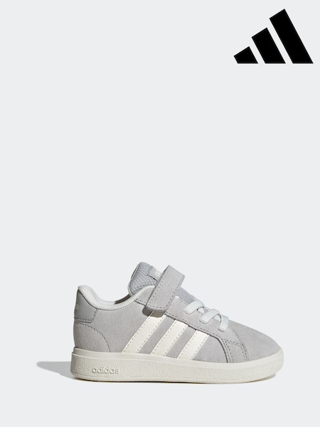 adidas Grey Grand Court Trainers (AR8189) | £30