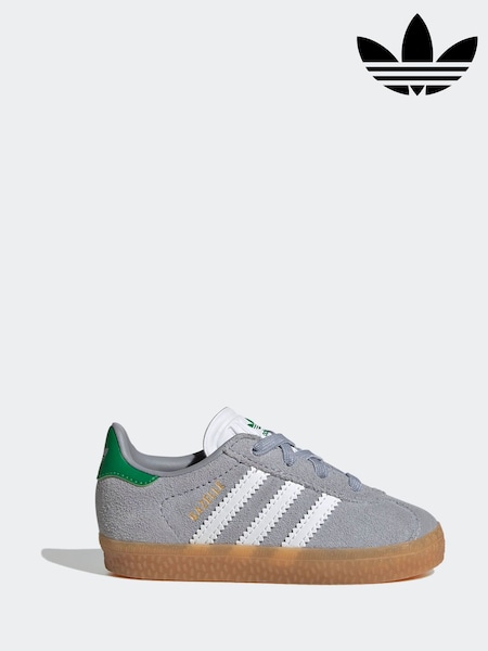 adidas Originals Grey Gazelle Comfort Closure Elastic Laces Infant Trainers (AR8206) | £40
