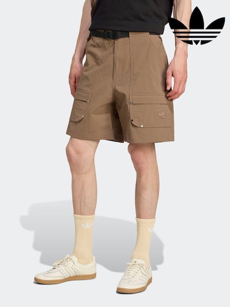 adidas Originals Brown Premium Essentials Utility Cargo Shorts (AR8233) | £0