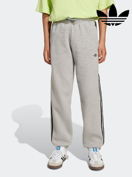 adidas Originals Grey Loose 3-Stripes Kids Joggers (AR8246) | £30