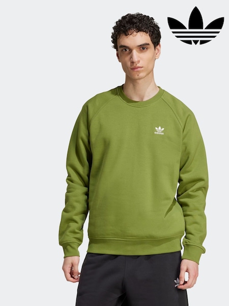 adidas Originals Green Trefoil Essentials Crew Sweatshirt (AR8287) | £45