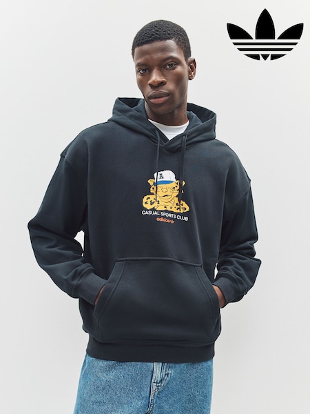 adidas Originals Black Wabash Loose Hoodie (AR8293) | £0
