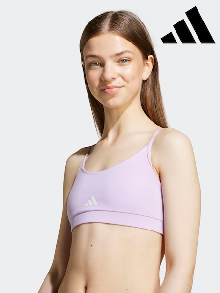adidas Purple Medium Training Essentials Support Kids Bra (AR8294) | £13