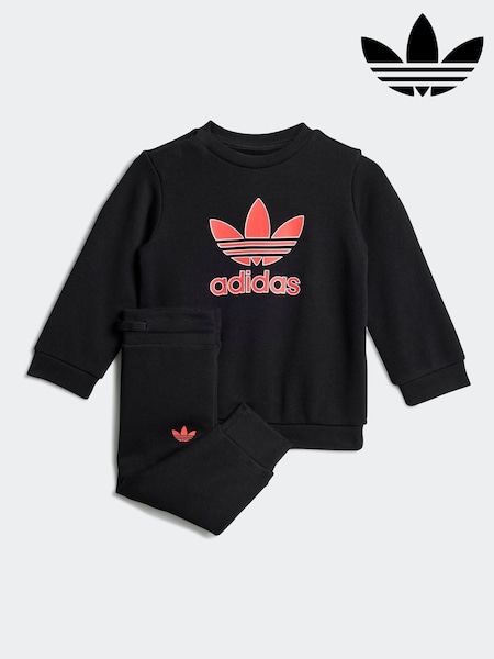 adidas originals Black Trefoil Sweatshirt and Joggers Set Infant Kids (AR8296) | £33