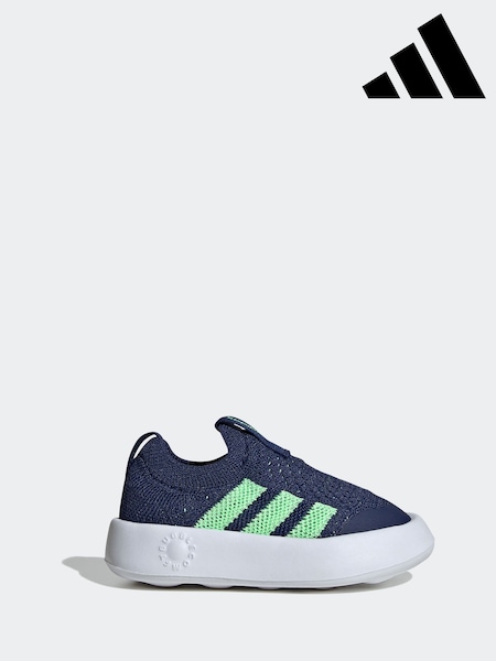 adidas Navy/Green Bubblecomfy Slip On Infant Trainers (AR8361) | £25