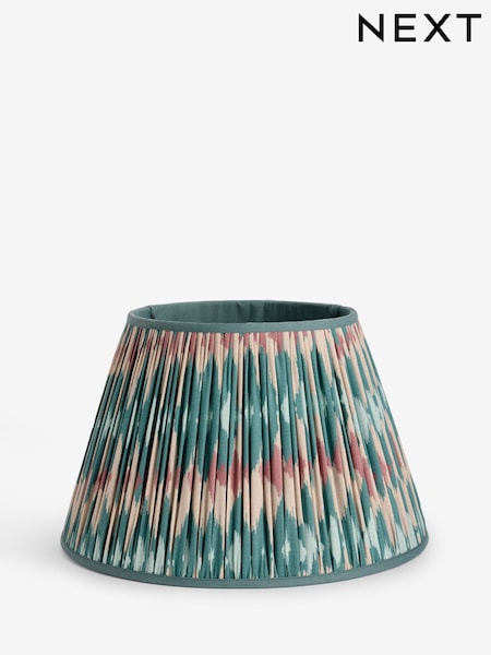 Teal Blue Ikat Pleated Lamp Shade (AR8417) | £18 - £60