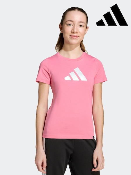 adidas Pink Everyday Glam Graphic T-Shirt Kids (AR8446) | £13