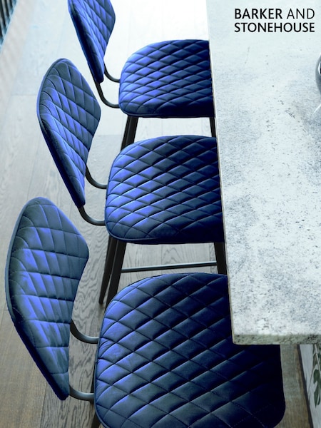 Barker and Stonehouse Blue Velvet Archer Counter Stool (AR8556) | £85