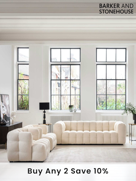 Barker and Stonehouse Ivory Lenor Boucle 3 Seater Sofa (AR8557) | £995