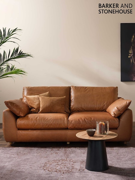 Barker and Stonehouse Brown Odair Leather 2 Seater Sofa (AR8562) | £1,995