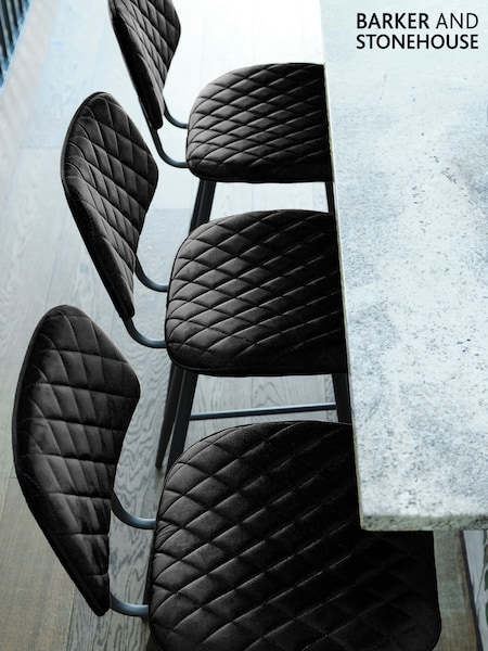Barker and Stonehouse Black Velvet Archer Counter Stool (AR8564) | £85