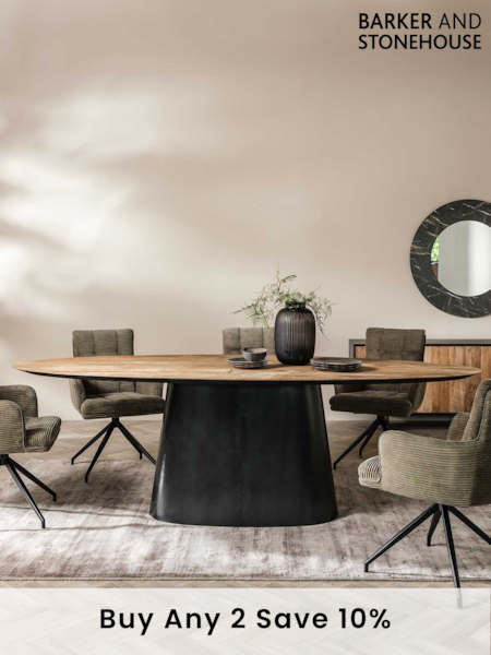 Barker and Stonehouse Brown Syracuse Wood Oval 4-6 Seater Dining Table (AR8571) | £1,095